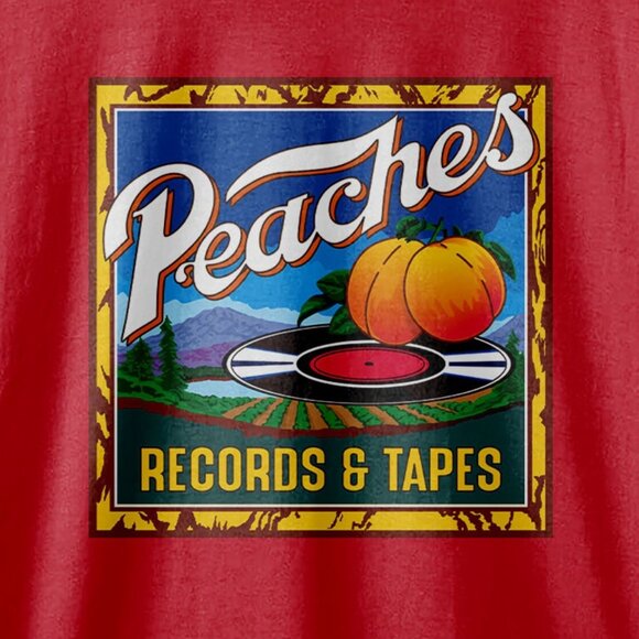 Peaches Records Music Logo Graphic Album Fan Style Band Retro Gift T-Shirt 166 - Picture 2 of 5